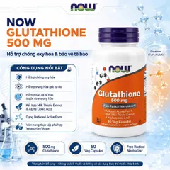 Viên Uống Trắng Da Now Glutathione 500mg - Hỗ Trợ Làm Đẹp Da, Trẻ Hóa và Chống Oxy Hóa, Làn Da Khỏe Mạnh Tự Nhiên 836158