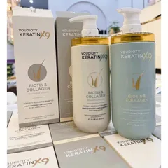 Bộ dầu gội xả Voudioty Keratin X9 Biotin & Collagen - Dưỡng tóc chắc khỏe, bóng mượt, công nghệ phục hồi tóc 9X từ Biotin và Collagen 836224