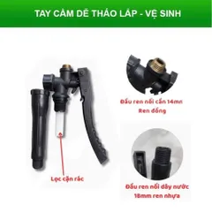 Bộ tay bóp xịt phun tưới SM-VX1, dùng phun sương tưới cây, rửa vệ sinh