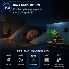 Máy Bơm Hút Đáy Bể Cá Đa Năng Sea Star, Hút Cặn, Lọc Nước, Tạo Oxy, Hoạt Động Êm Ái, Siêu Mạnh, Hàng Chính Hãng