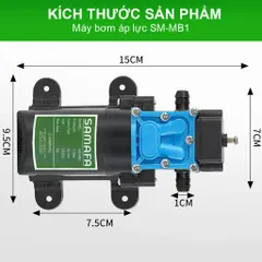 Máy tăng áp lực nước mini Samafa, máy bơm áp lực 12v áp suất nước mạnh, dùng tưới cây, rửa xe