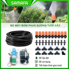 Bộ Máy Bơm Phun Sương 12V Kèm Béc Nhựa Tưới Cây, Làm Mát, Phun Sương Làm Vườn, Áp Lực Mạnh, Tiết Kiệm Nước