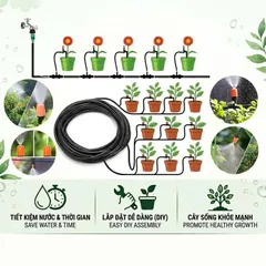 Bộ Máy Bơm Phun Sương 12V Kèm Béc Nhựa Tưới Cây, Làm Mát, Phun Sương Làm Vườn, Áp Lực Mạnh, Tiết Kiệm Nước