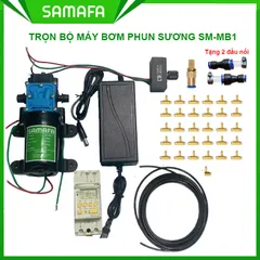 Trọn bộ máy bơm phun sương tưới tự động SAMAFA SM-MB1 chống nước tốt, áp lực nước mạnh