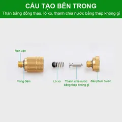 Béc đồng phun sương số 1-2-3-4-5-6-7-8 phun sương làm mát quán cà phê, tưới rau, hoa