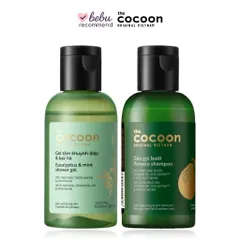 [BEBU] COMBO DU LỊCH Dầu Gội Bưởi & Gel Tắm Khuynh Diệp Bạc Hà Cocoon 2x50ml - Chăm Sóc Tóc Và Da Thư Giãn Thuần Chay