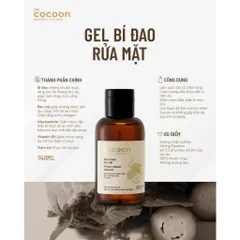 [BEBU] COMBO 2 Gel Bí Đao Rửa Mặt Cocoon 2x310ml Thuần Chay Làm Sạch Sâu Kiềm Dầu Mụn