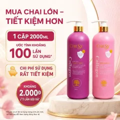 Cặp Dầu Gội Xả Chesy 1000ml Chính Hãng - Siêu Mềm Mượt, Lưu Hương Suốt 48H, Phục Hồi Tóc Khô Xơ Rụng