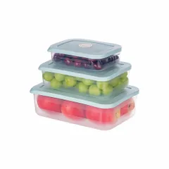 BỘ 3 HỘP THỰC PHẨM CHỮ NHẬT TIỆN ÍCH HOKORI 6596 (1,2,3)