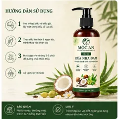 Dầu Xả Dừa Nha Đam Mộc An 250ml, phục hồi tóc hư tổn, dưỡng tóc từ gốc, dầu xả thiên nhiên lành tính