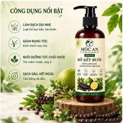 Dầu Gội Bồ Kết Bưởi Mộc An 500ml Chiết Xuất Bồ Kết Vỏ Bưởi Tinh Dầu Bưởi Thiên Nhiên chính hãng
