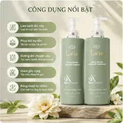 Dầu Gội Dầu Xả LaCos 800ml – Bộ Đôi Chăm Sóc Tóc Chuyên Sâu – Phục Hồi Tóc Hư Tổn, Mềm Mượt Óng Ả
