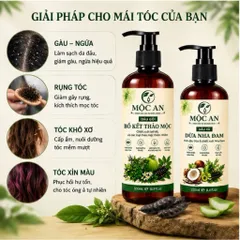 Cặp Dầu Gội Bồ Kết Thảo Mộc giảm rụng, kích mọc tóc, sạch gàu, dưỡng tóc từ gốc Mộc An chính hãng