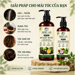 Cặp Dầu Gội Bồ Kết Bưởi kích mọc tóc con, giảm gàu giảm rụng, tóc suôn mượt từ gốc Mộc An chính hãng