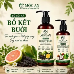 Cặp Dầu Gội Bồ Kết Bưởi kích mọc tóc con, giảm gàu giảm rụng, tóc suôn mượt từ gốc Mộc An chính hãng