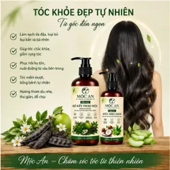 Cặp Dầu Gội Bồ Kết Thảo Mộc giảm rụng, kích mọc tóc, sạch gàu, dưỡng tóc từ gốc Mộc An chính hãng