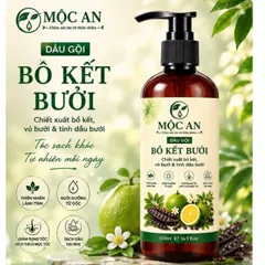 Dầu gội Bồ kết bưởi, dầu gội thiên nhiên kích mọc tóc giảm rụng tóc sạch gàu Mộc An 500ml chính hãng