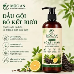 Dầu gội Bồ kết bưởi, dầu gội thiên nhiên kích mọc tóc giảm rụng tóc sạch gàu Mộc An 500ml chính hãng