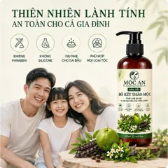 Dầu gội bồ kết thảo mộc thiên nhiên Mộc An 500ml giảm rụng tóc, kích mọc tóc, sạch gàu, chính hãng
