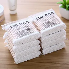 Combo 5 gói. Gói 100 Tăm bông gỗ y tế vệ sinh tai. Bông ngoáy tai hàng loại 1 chất lượng cao