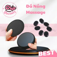 Đá nóng, Viên đá massage body đả thông kinh lạc (Oval 3x4cm, 8x6cm / Tròn 8x8cm) Hàng dày đẹp 837864