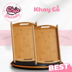 Khay gỗ đựng bộ ngọc massage, Khay gỗ bưng bê đồ dùng trong Spa - TMV