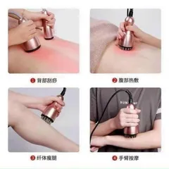 Máy hút giác Hơi, Cạo Gió ion điện tử 3 Đầu trị liệu màu Trắng