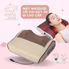 Gối Massage Cổ Vai Gáy - Máy Massage Hồng Ngoại 20Bi Cao Cấp Giúp Giảm Đau Mỏi Cổ Vai Gáy