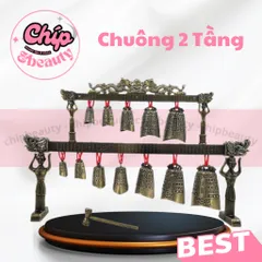 Chuông gió 2 tầng gội dưỡng sinh spa chuông loại 1. Chuông Đồng tạo âm thanh thư giãn tại nhà