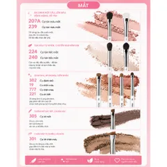 Bộ 18 Cọ Trang Điểm Chuyên Nghiệp Piccasso Collezioni Cán Trong Suốt + Quà Tặng