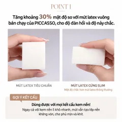 [NEW] Bông mút trang điểm Piccasso Latex Hard Sponge Square & Slim Duo (Bộ 6 miếng)