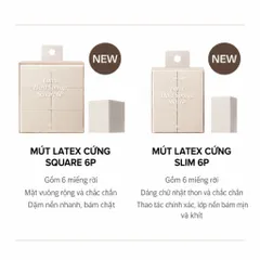 [NEW] Bông mút trang điểm Piccasso Latex Hard Sponge Square & Slim Duo (Bộ 6 miếng)