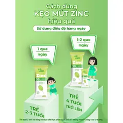 Kẹo mút bổ sung Kẽm hữu cơ hỗ trợ bé ăn ngon miệng, hấp thu dinh dưỡng, tăng đề kháng