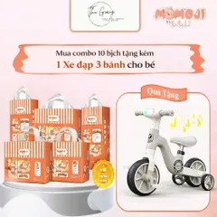 [Phiên Bản Mới] Combo 10 Tã quần/Dán Momoji Air Dry, thoáng khí, thoát ẩm tốt giúp da bé sơ sinh khô thoáng