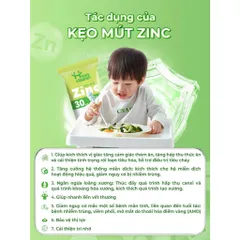 Kẹo mút bổ sung Kẽm hữu cơ hỗ trợ bé ăn ngon miệng, hấp thu dinh dưỡng, tăng đề kháng