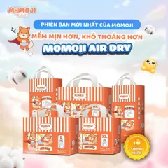 [Phiên Bản Mới] Combo 12 Tã quần/Dán Momoji Air Dry, thoáng khí, thoát ẩm tốt giúp da bé sơ sinh khô thoáng