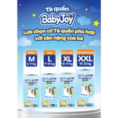 (Bobby Unicharm) Tã Bỉm Quần Baby Joy mẫu mới Đủ Size M50/L50/XL50/XXL50 mềm mịn,khô thoáng