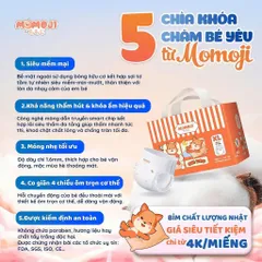 [Phiên Bản Mới] Combo 4 Tã quần/Dán Momoji Air Dry, thoáng khí, thoát ẩm tốt giúp da bé sơ sinh khô thoáng