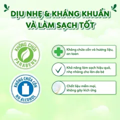 Khăn Ướt BABY CARE Cho Trẻ Em Không Paraben Kháng Khuẩn Làm Sạch Nhẹ Nhàng Da Bé 80 Tờ