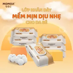 Khăn Giấy Ướt Momoji Không Cồn, Không Parabens, Mềm Mịn, An Toàn Với Mẹ và bé