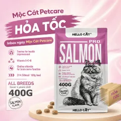 HẠT MÈO HELLO CAT PRO SALMON 400GR – DINH DƯỠNG CAO CẤP, MÈO KHỎE – LÔNG MƯỢT 🐾