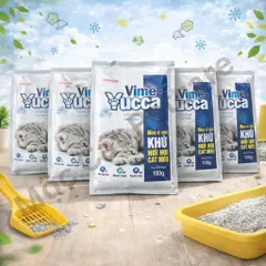 <COMBO 5 TÚI>MEN VI SINH KHỬ MÙI CÁT MÈO VIME - YUCCA 100GR/GÓI – KHỬ MÙI NHANH, AN TOÀN CHO THÚ CƯNG 🔥