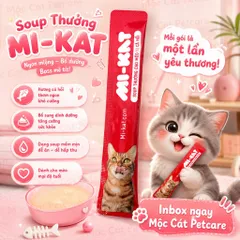<500 Thanh>Soup Thưởng Mi-Kat Vị Cá Hồi Thơm Ngon - Phù Hợp Cho Mèo Kén Ăn- An Toàn - Việt Nam