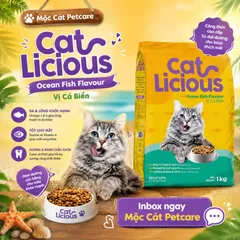 ? HẠT MÈO CAT LICIOUS VỊ CÁ BIỂN 1KG–DA LÔNG KHỎE MẠNH - TỐT CHO MẮT - XƯƠNG RĂNG CHẮC KHỎE - DINH DƯỠNG CÂN BẰNG