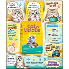 ? HẠT MÈO CAT LICIOUS VỊ CÁ BIỂN 1KG–DA LÔNG KHỎE MẠNH - TỐT CHO MẮT - XƯƠNG RĂNG CHẮC KHỎE - DINH DƯỠNG CÂN BẰNG