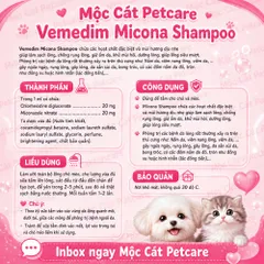 <2CHAI>MICONA SHAMPOO 200ML – SỮA TẮM HỖ TRỢ PHÒNG&ĐIỀU TRỊ BỆNH DA,GIẢM RỤNG LÔNG,KHỬ MÙI,DƯỠNG LÔNG MƯỢT CHO CHÓ & MÈO