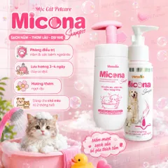 <2CHAI>MICONA SHAMPOO 200ML – SỮA TẮM HỖ TRỢ PHÒNG&ĐIỀU TRỊ BỆNH DA,GIẢM RỤNG LÔNG,KHỬ MÙI,DƯỠNG LÔNG MƯỢT CHO CHÓ & MÈO