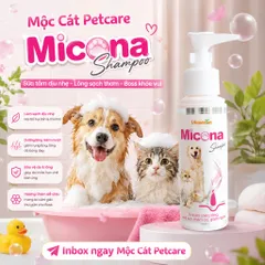 MICONA SHAMPOO 120ML – SỮA TẮM HỖ TRỢ PHÒNG&ĐIỀU TRỊ BỆNH DA,GIẢM RỤNG LÔNG,KHỬ MÙI,DƯỠNG LÔNG MƯỢT CHO CHÓ & MÈO
