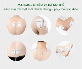 Máy Massage Xung Điện Nikio NK-100 - 4 Miếng Dán, 8 Chế Độ Massage, Pin Sạc Tiện Lợi, Giúp Thư Giãn Cơ Thể và Cải Thiện Sức Khỏe