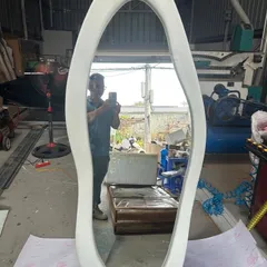 Gương soi toàn thân bọc nỉ dáng hạt đậu 170x70cm, gương đứng decor phòng ngủ phong cách Hàn Quốc